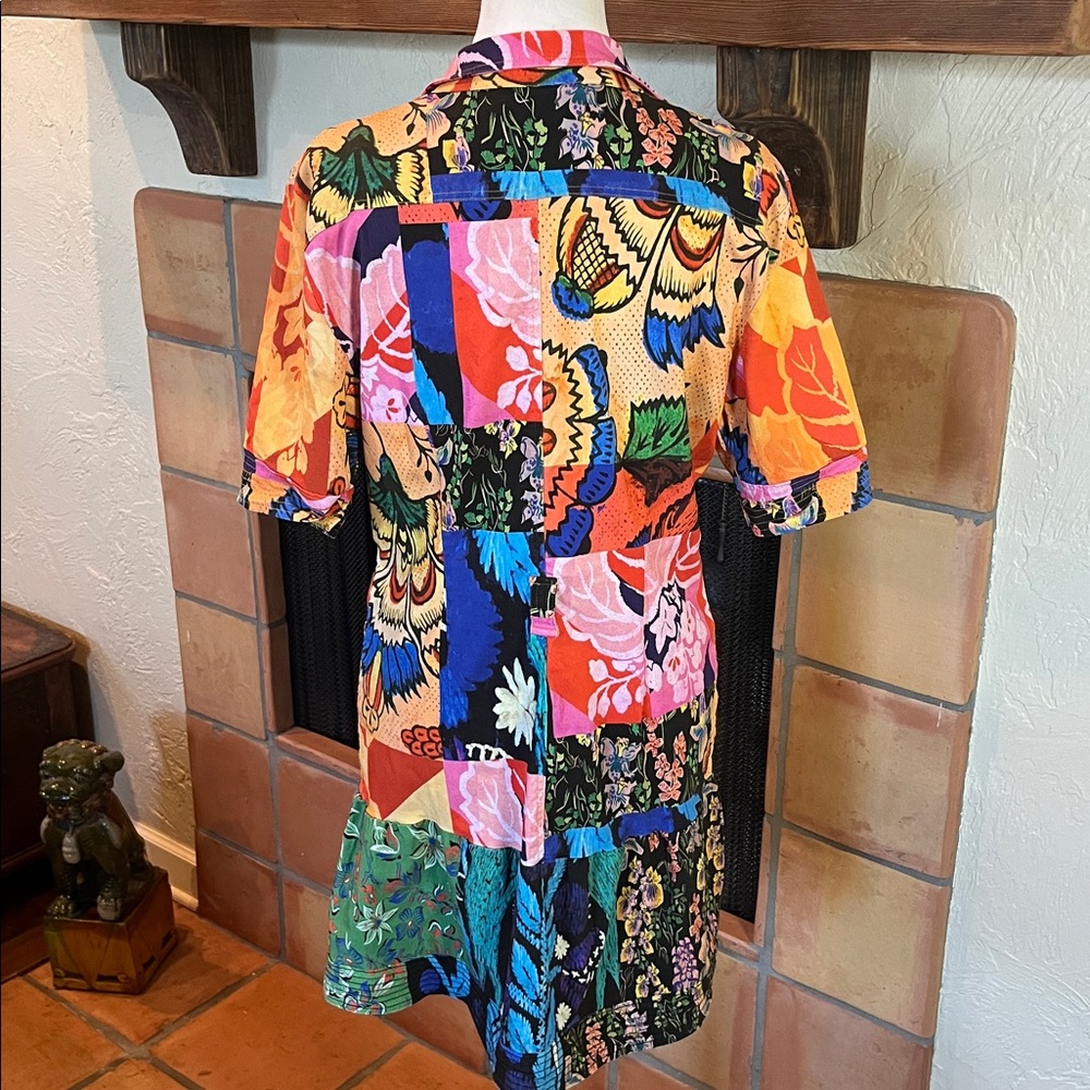 Desigual Multicolor Floral Patchwork Button Up Mi… - image 6